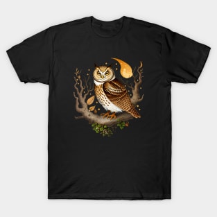 Floral Feathered Owl T-Shirt